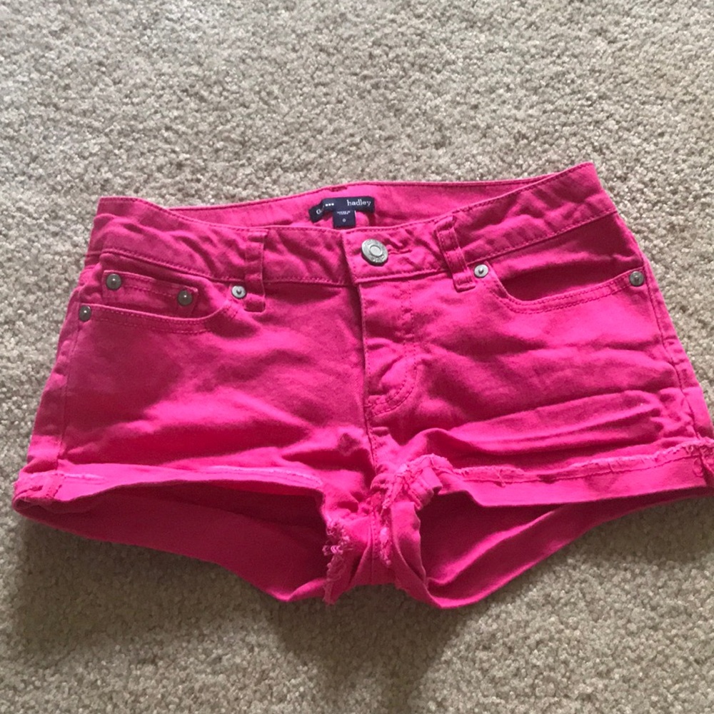 Pink jean shorts